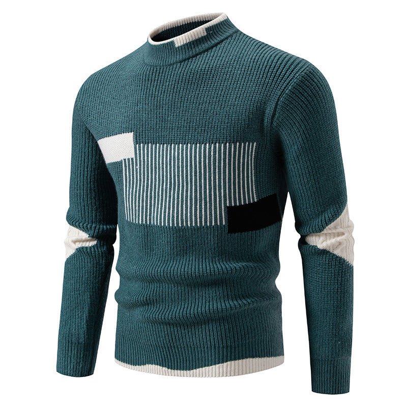 Men's Fashion Trend Multicolor Woven Cotton Velvet Sweater