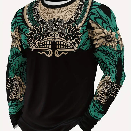 Spring And Autumn Trendy Unique Style Long-sleeved T-shirt Men