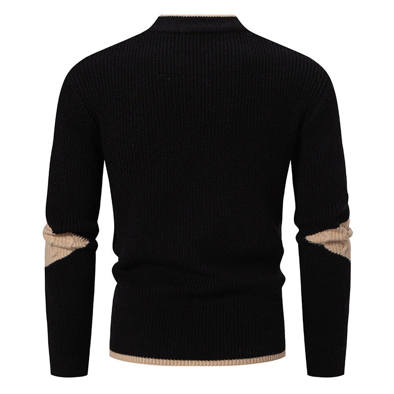 Men's Fashion Trend Multicolor Woven Cotton Velvet Sweater